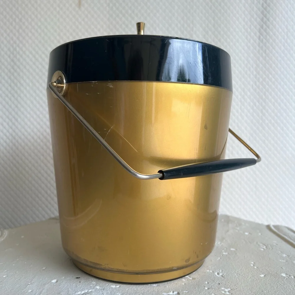 Mid Century Ice Bucket Wine Chiller, Atomic Style Vintage 1960s